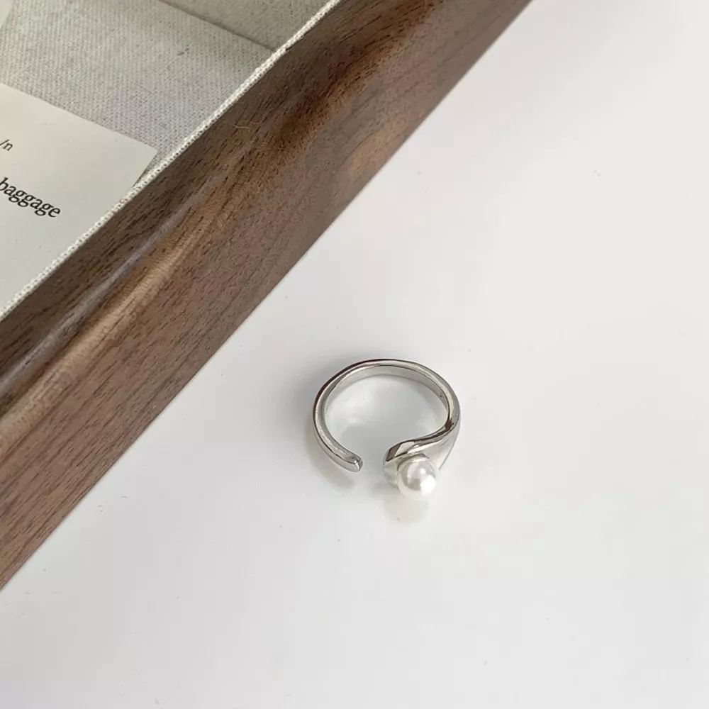 Pearl Accent Open Cuff Ring, image 3
