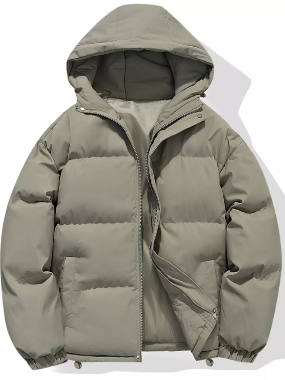 Men's Plus Size Hooded Padded Winter Coat, image 2