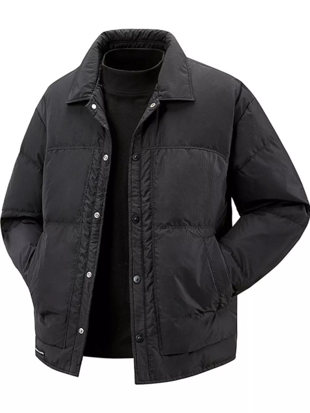Men's Plus Size Snap Down Puffer Jacket, image 5