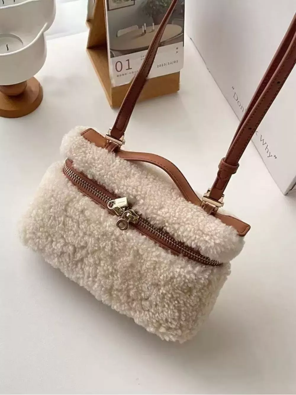 Lamb Wool Crossbody Bag, image 2