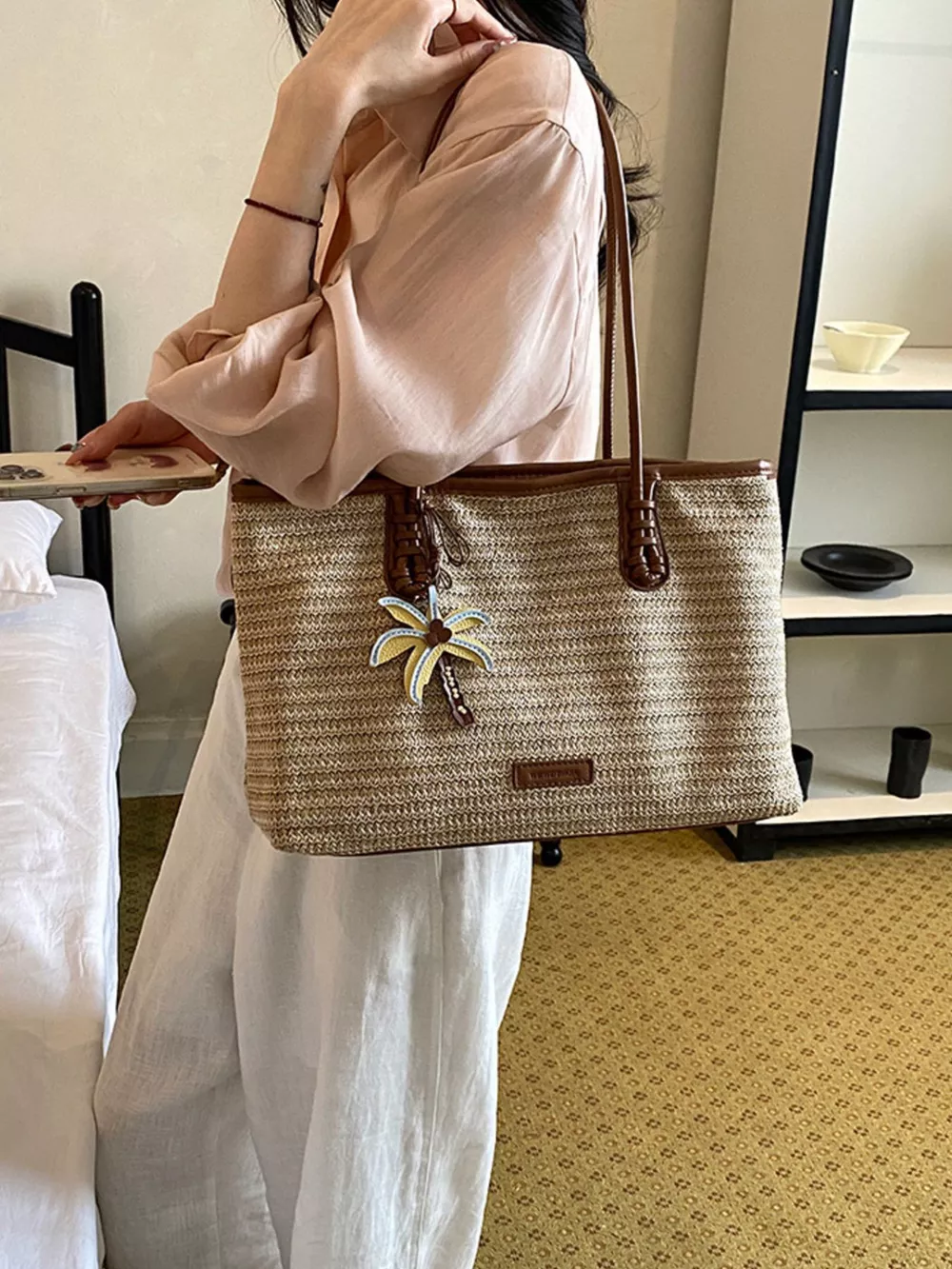 Straw Woven Shoulder Bag, image 5