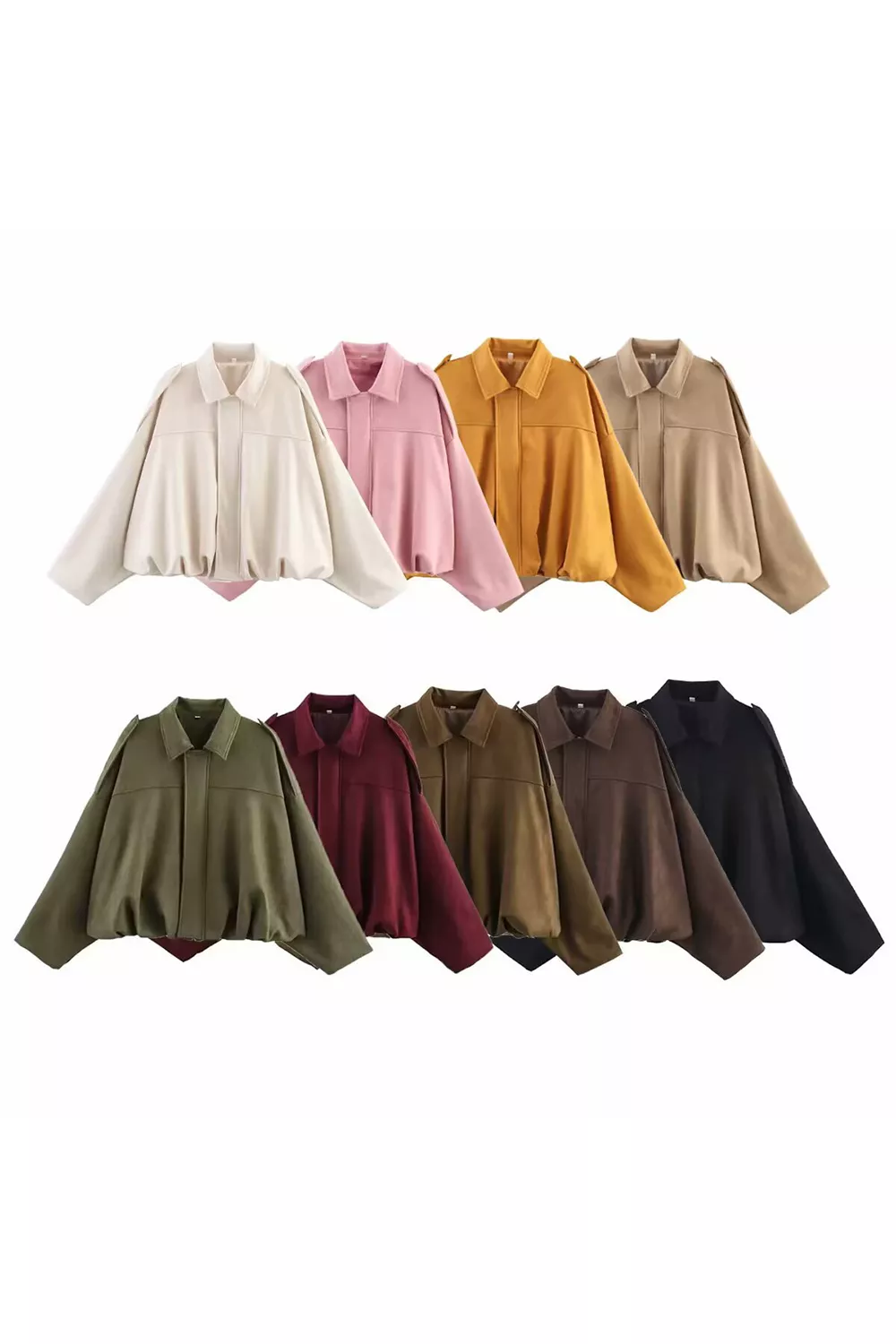 Collared Neck Dropped Shoulder Jacket, image 2