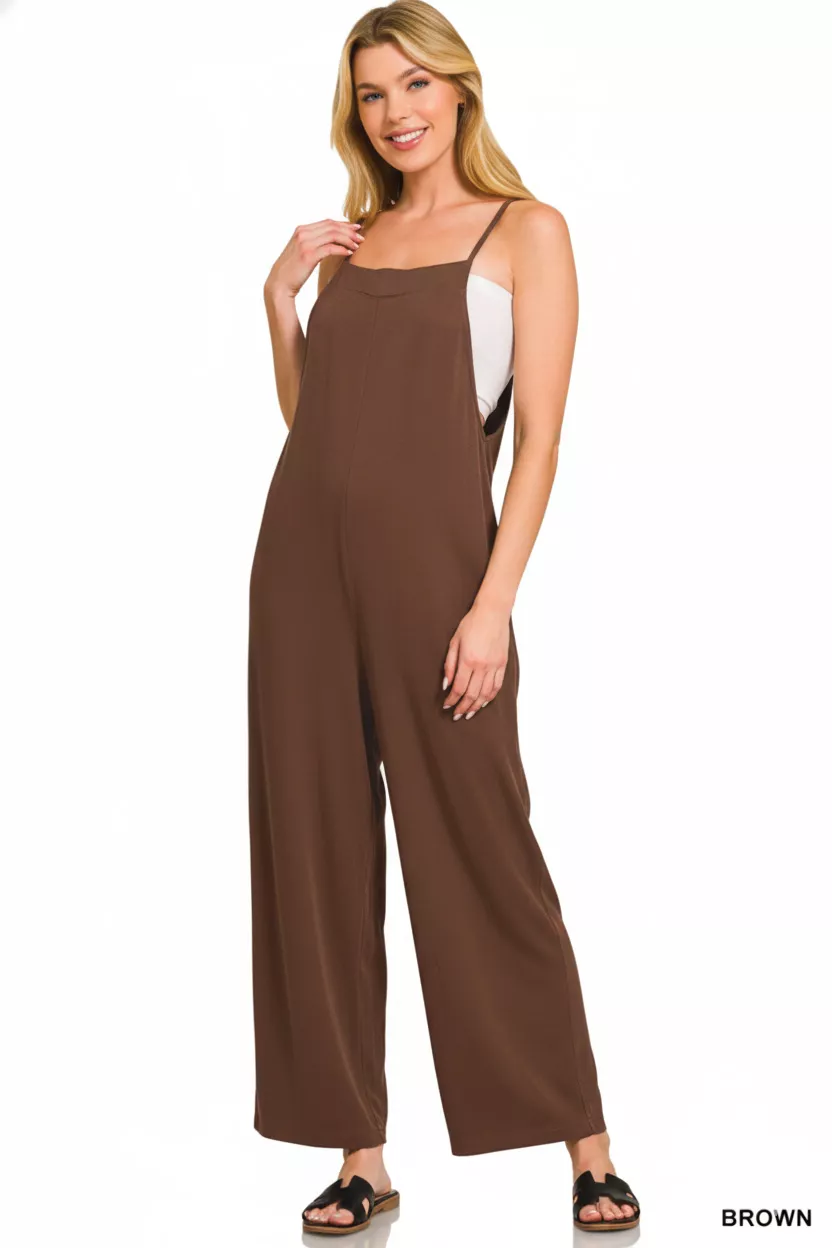 Rayon Woven Wide Leg Jumpsuit, image 2