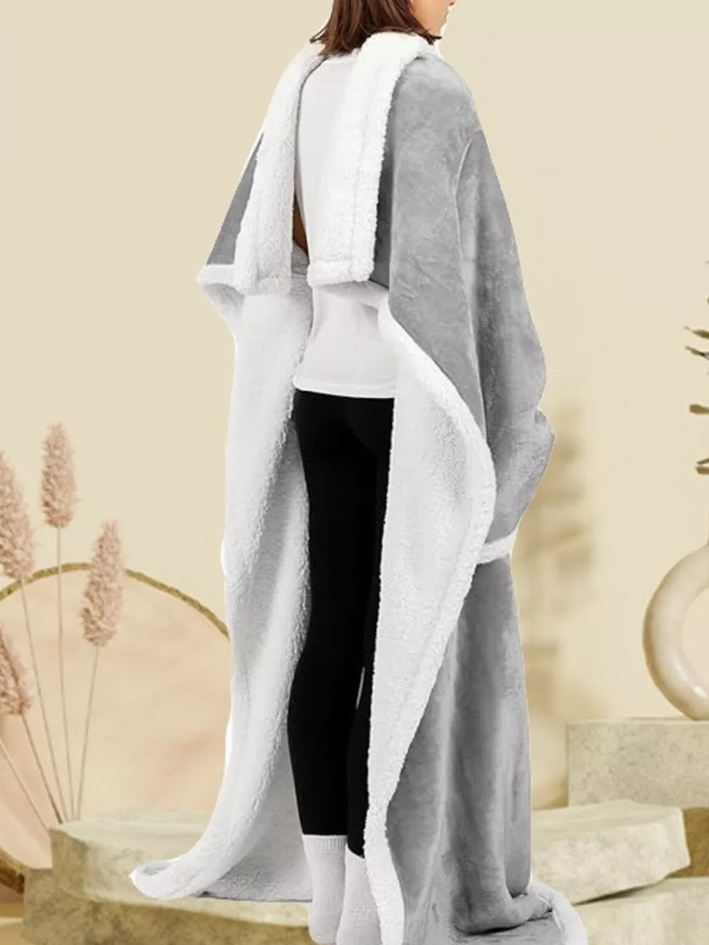 Oversized Wearable Blanket Hoodie Lounge Nightgown, image 3