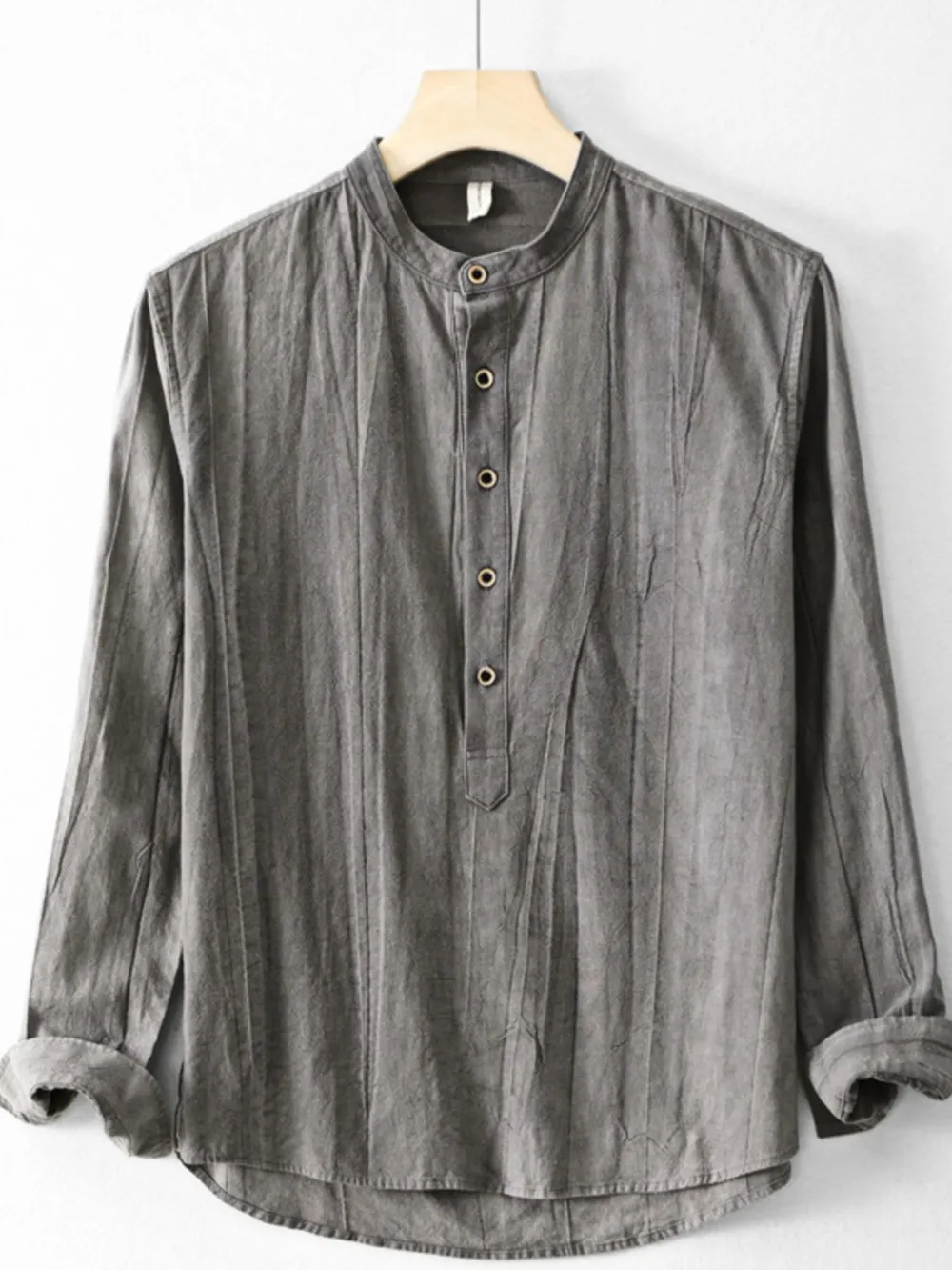 Men's Plus Size Button Front Long Sleeve Blouse, image 8