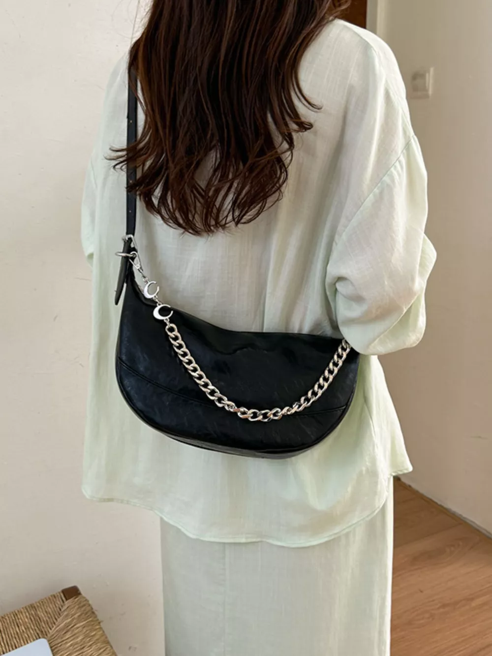 Crescent PU Leather Crossbody Bag, image 2