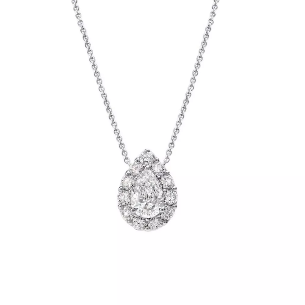 1.5 Carat 925 Sterling Silver Moissanite Teardrop Necklace, image 6