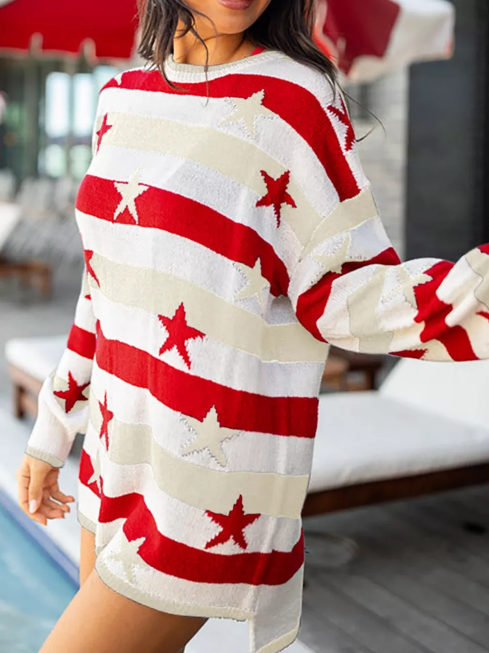 Stars and Stripes Long Sleeve Sweater, image 2