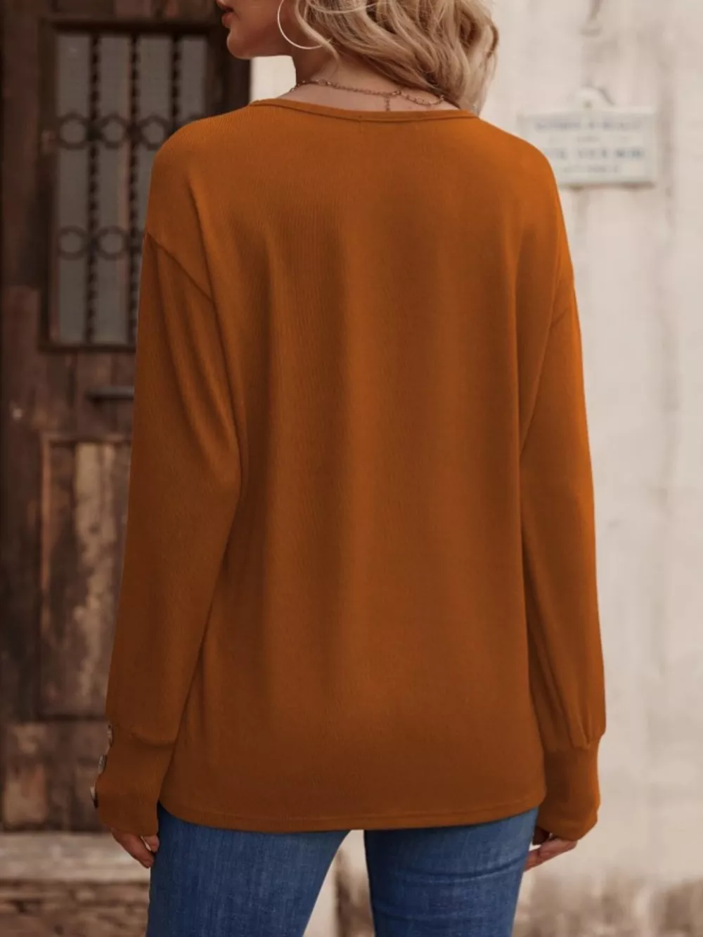 V-Neck Long Sleeve T-Shirt, image 23