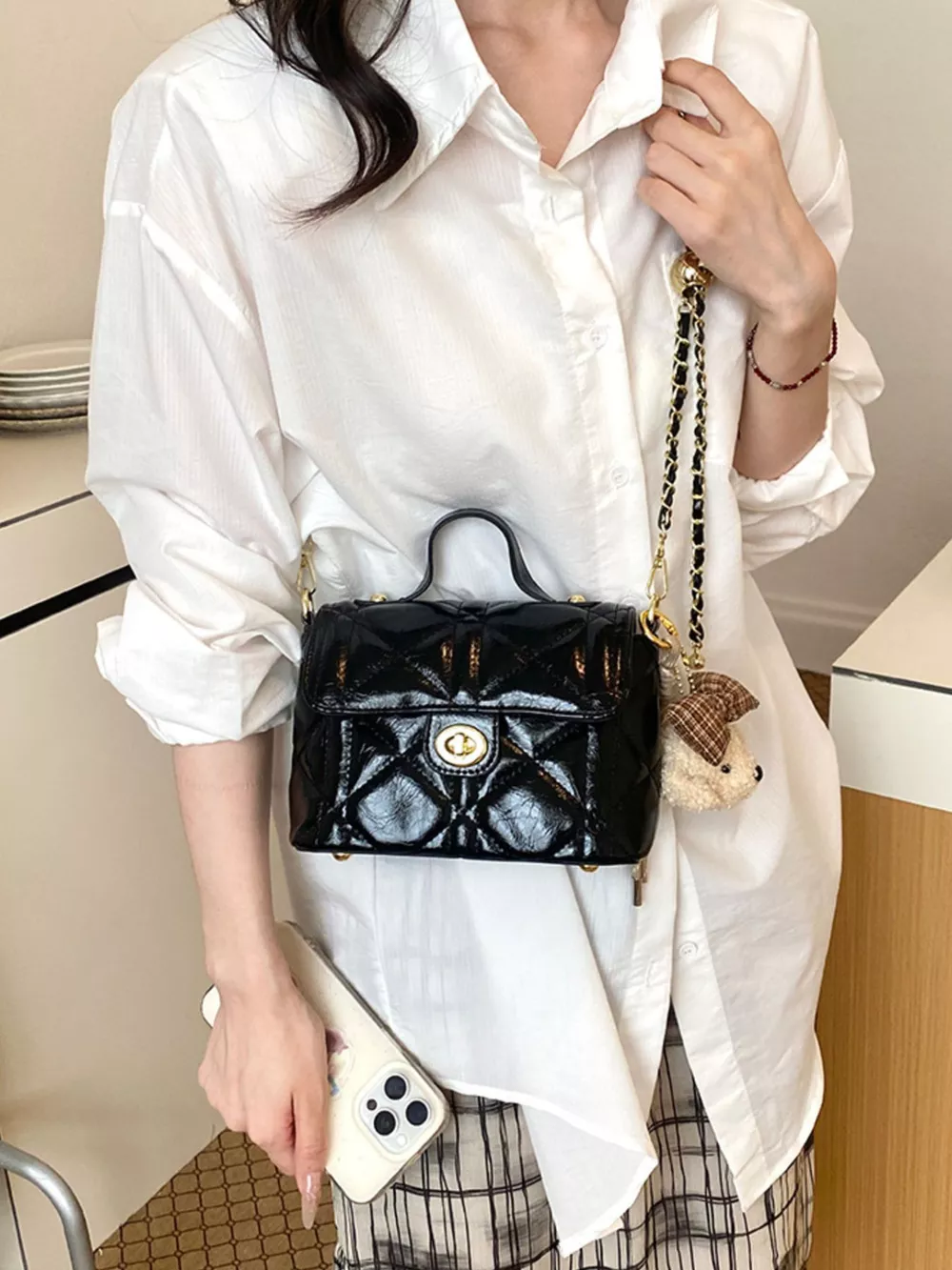Quilted Leather Crossbody Bag