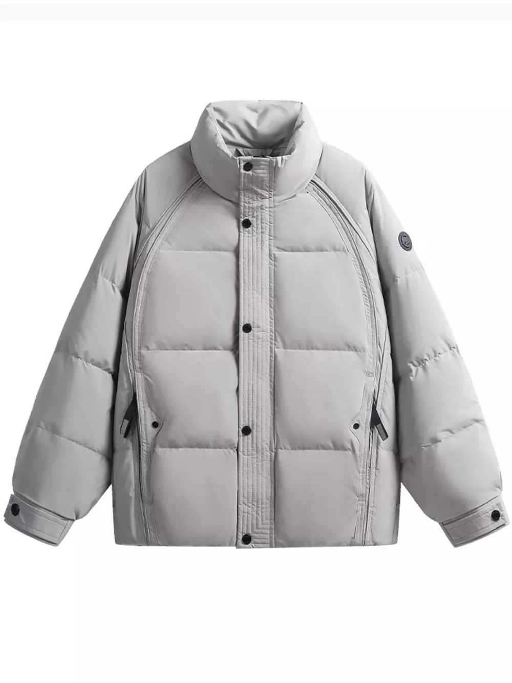 Men's Plus Size Stand Collar Puffer Jacket, image 5