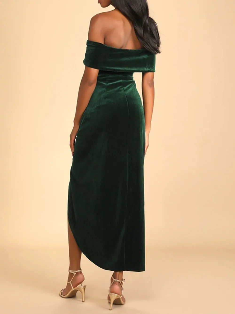Off-Shoulder Wrap Dress with Side Slit, image 4
