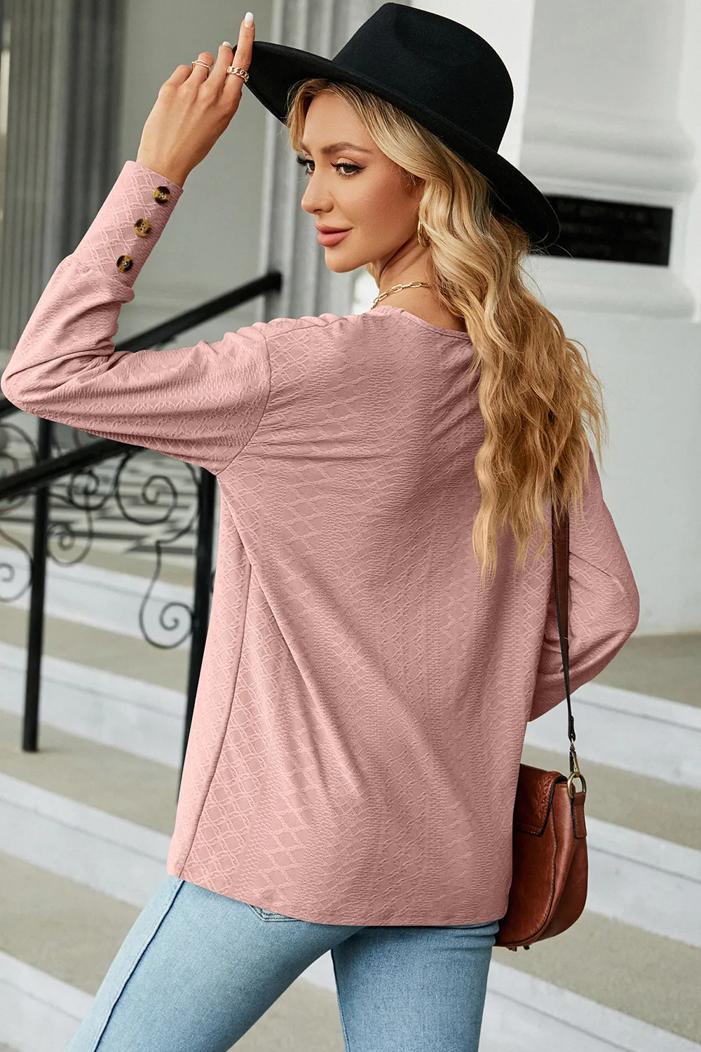 V-Neck Lantern Sleeve T-Shirt, image 24