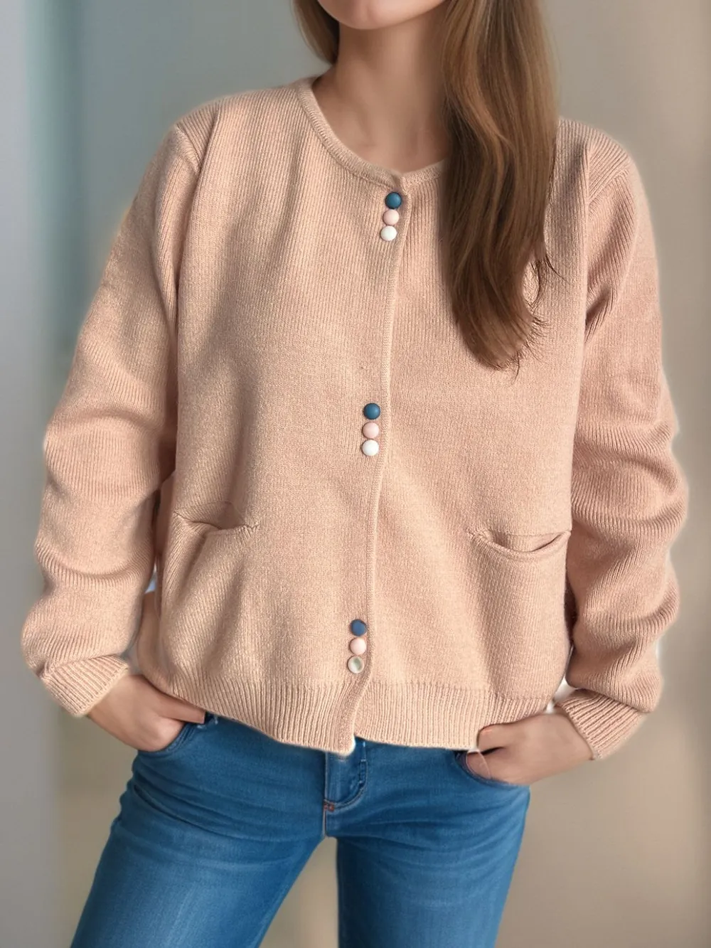 Button Down Long Sleeve Cardigan with Pockets, image 11