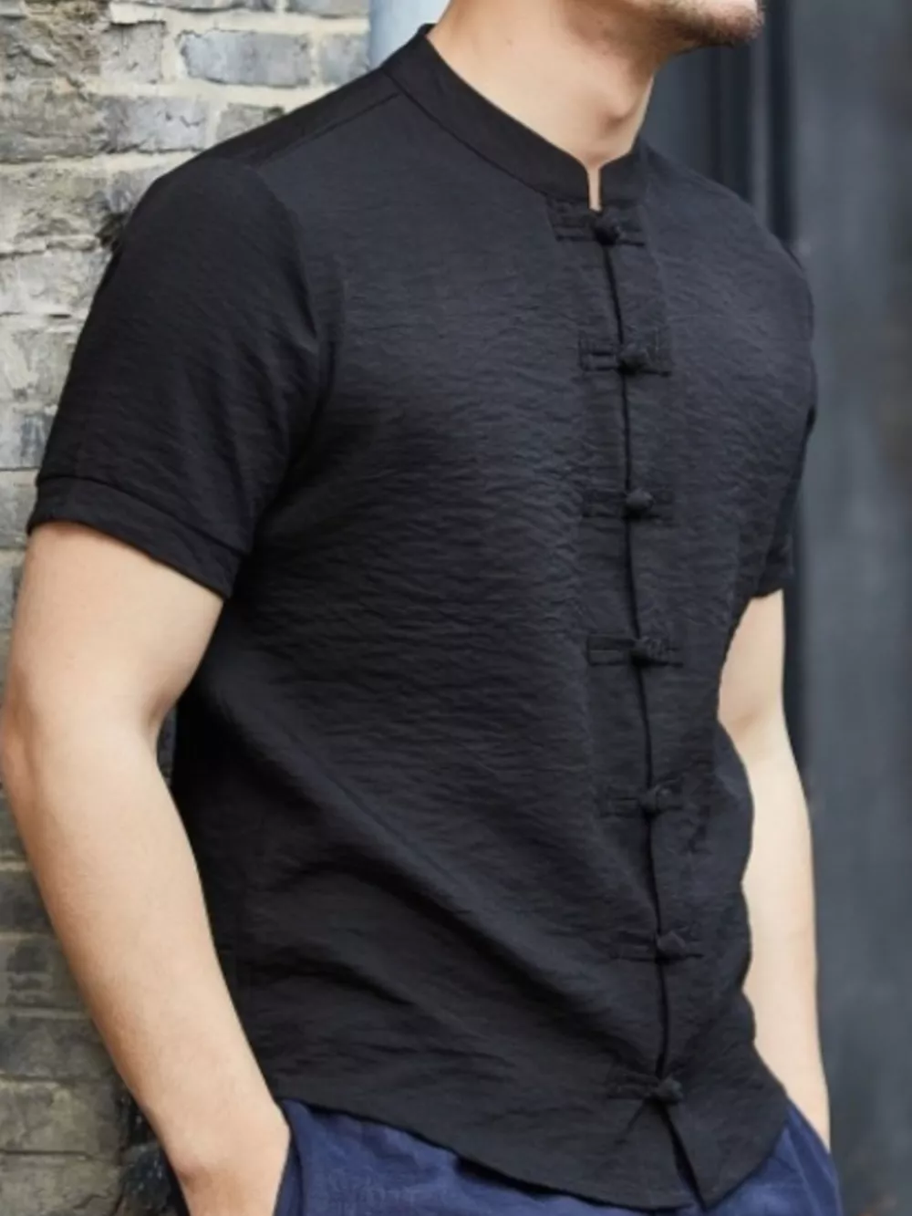 Men's Full Size Chinese Style Short Sleeve Shirt Plus Size, image 2