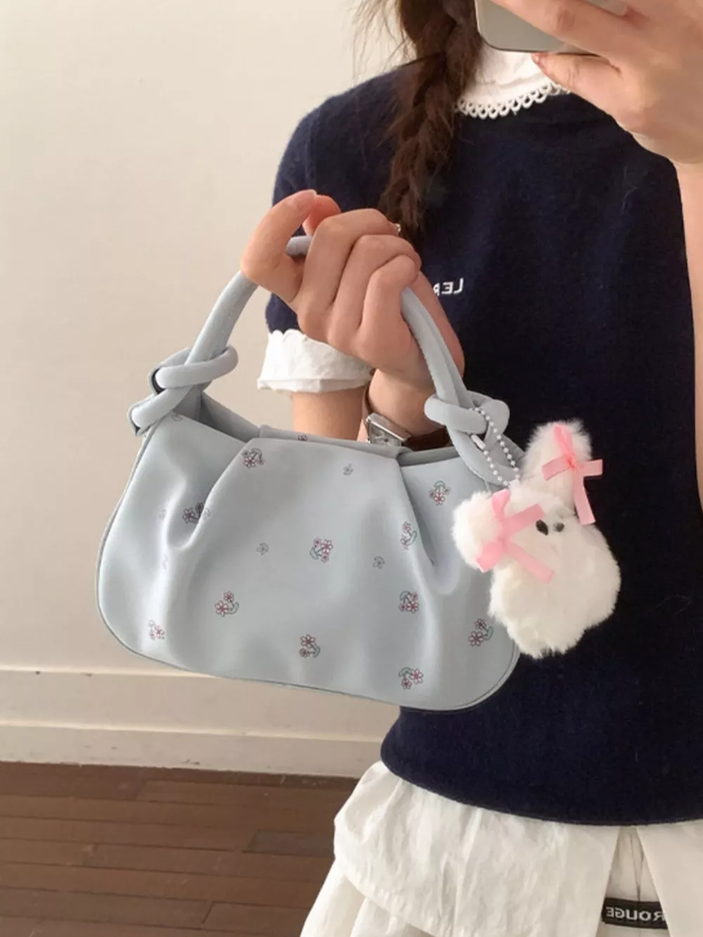 Floral Ruched Crossbody Bag, image 3