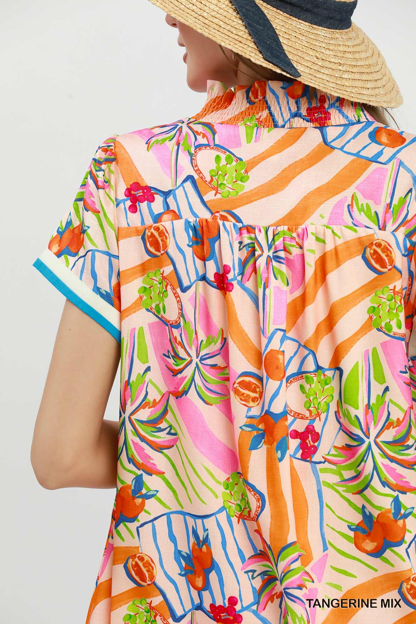 Tropical Print Collared Shift Dress, image 6