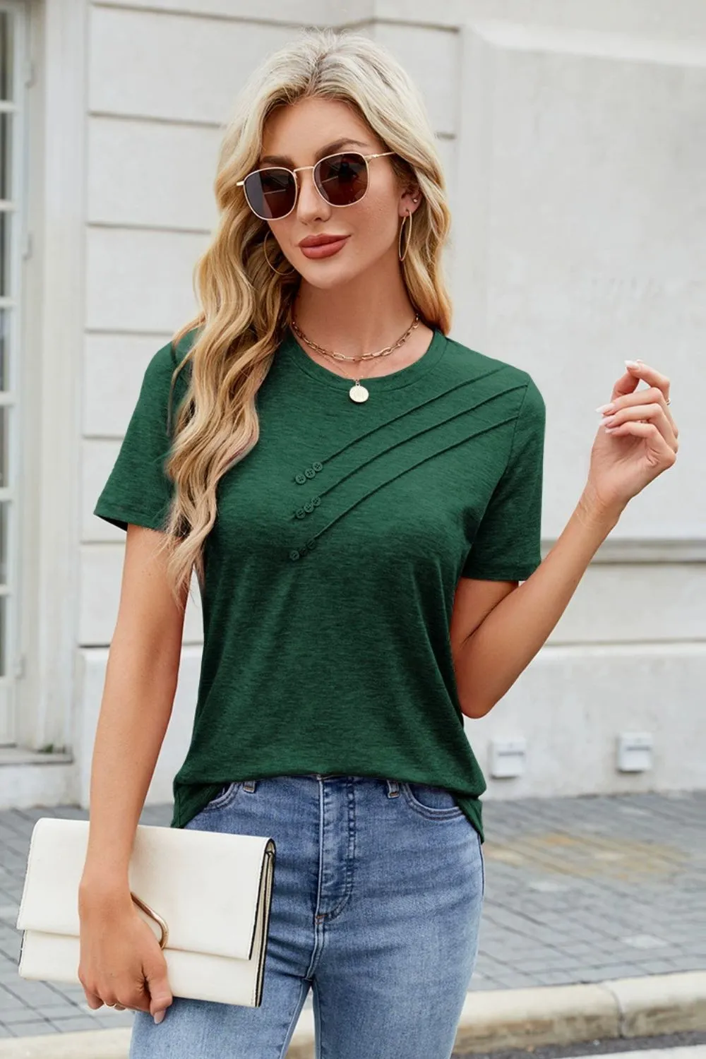 Round Neck Short Sleeve T-Shirt, image 3