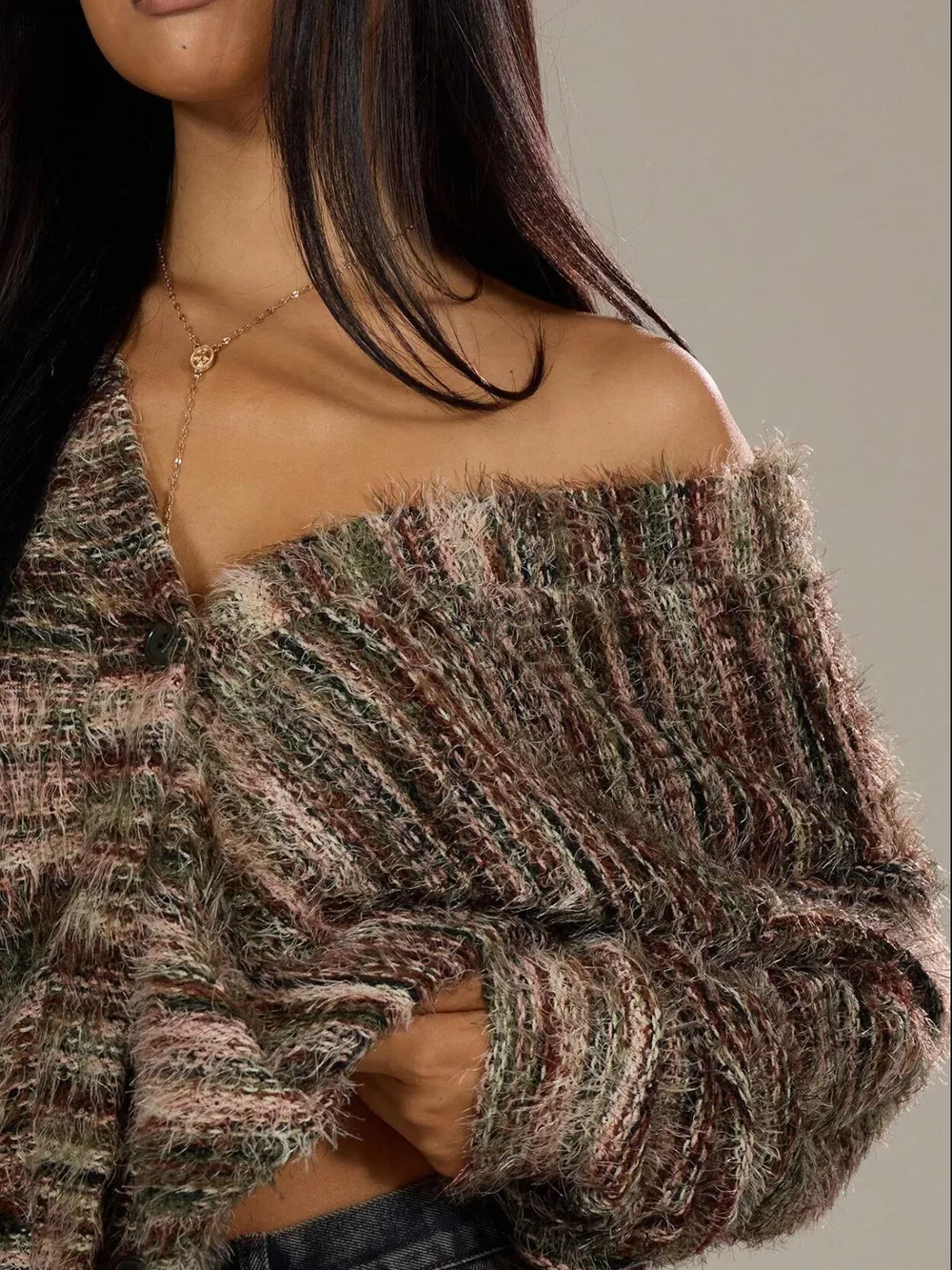 Textured Knit Button-Down Cardigan, image 8