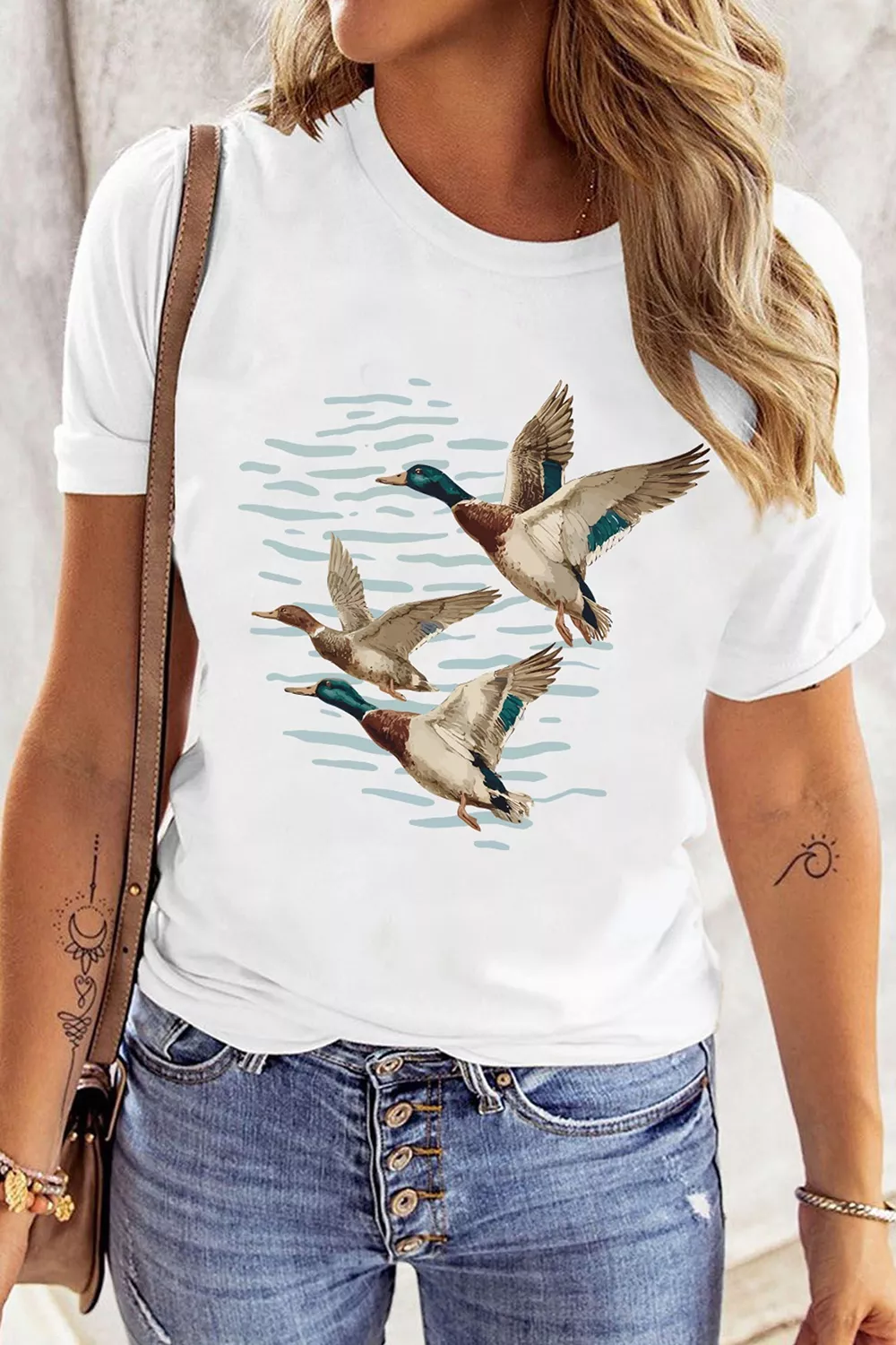 Full Size Western Mallard Lake Graphic Casual T‑Shirt Plus Size, image 4