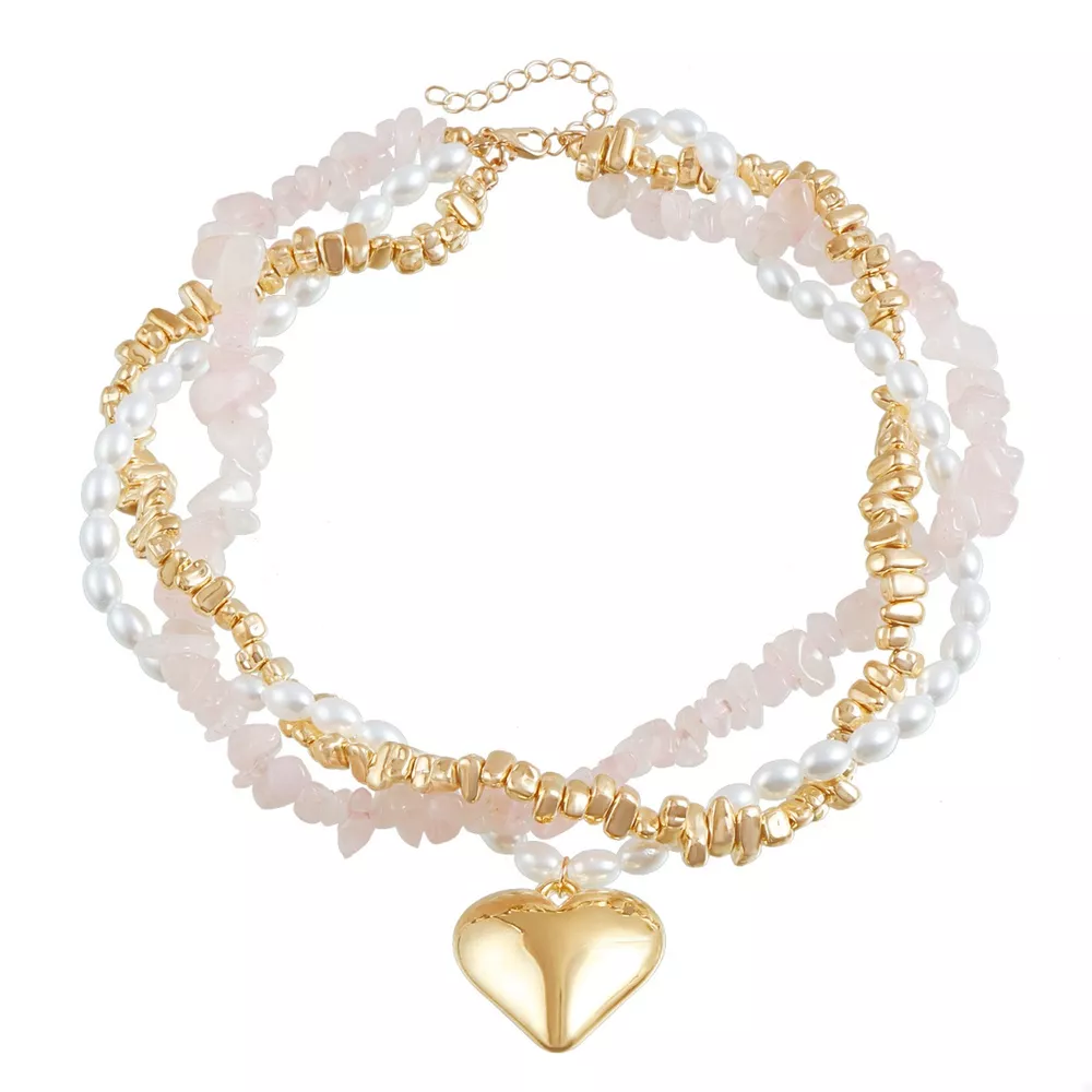 Three-Layered Heart Pendant Necklace, image 2