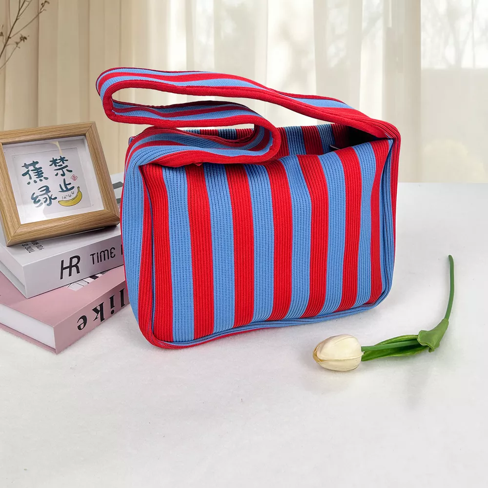 Striped Knit Shoulder Bag, image 2