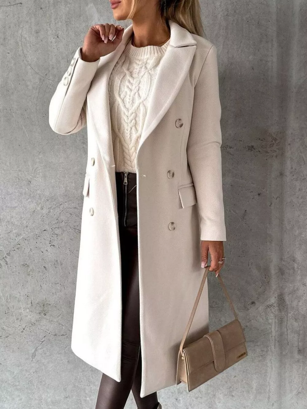Double-Breasted Longline Coat, image 2