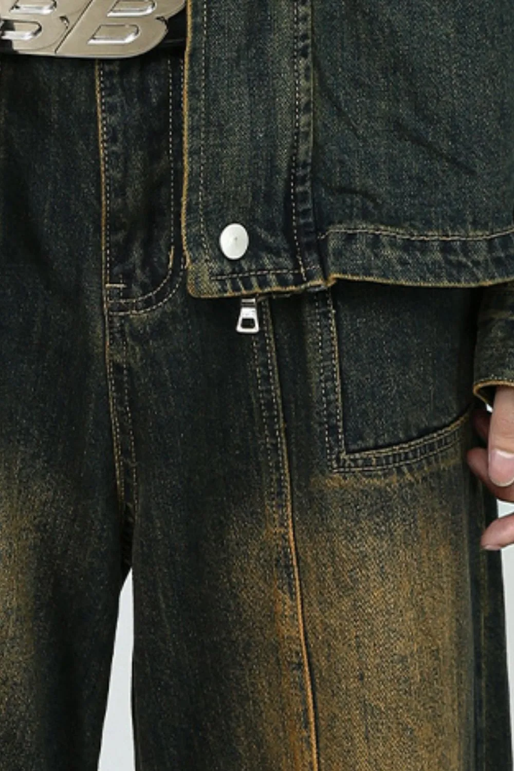 Men's Wide Leg Bootcut Jeans, image 4