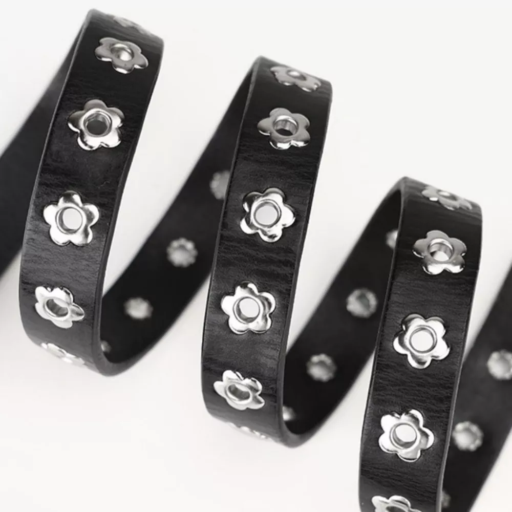 Flower Cutout Leather Belt, image 3