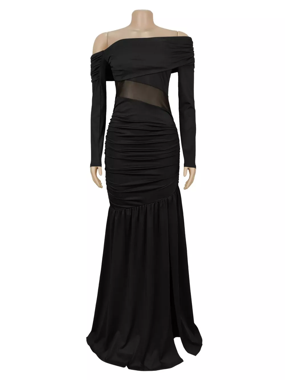 Off Shoulder Slit Maxi Dress, image 3