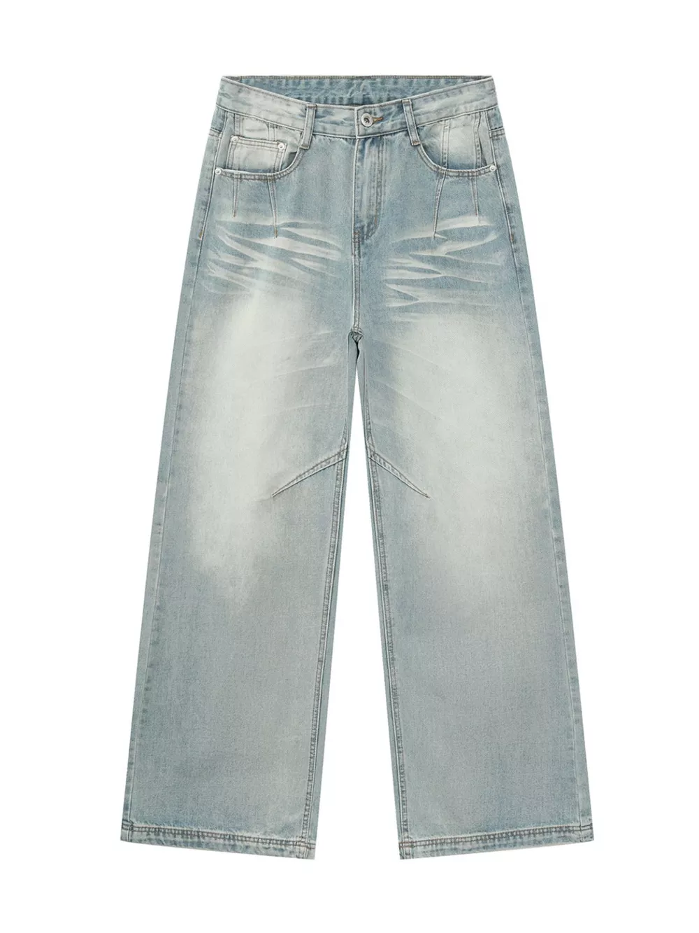Men's Vintage Wash Wide Leg Jeans, image 7