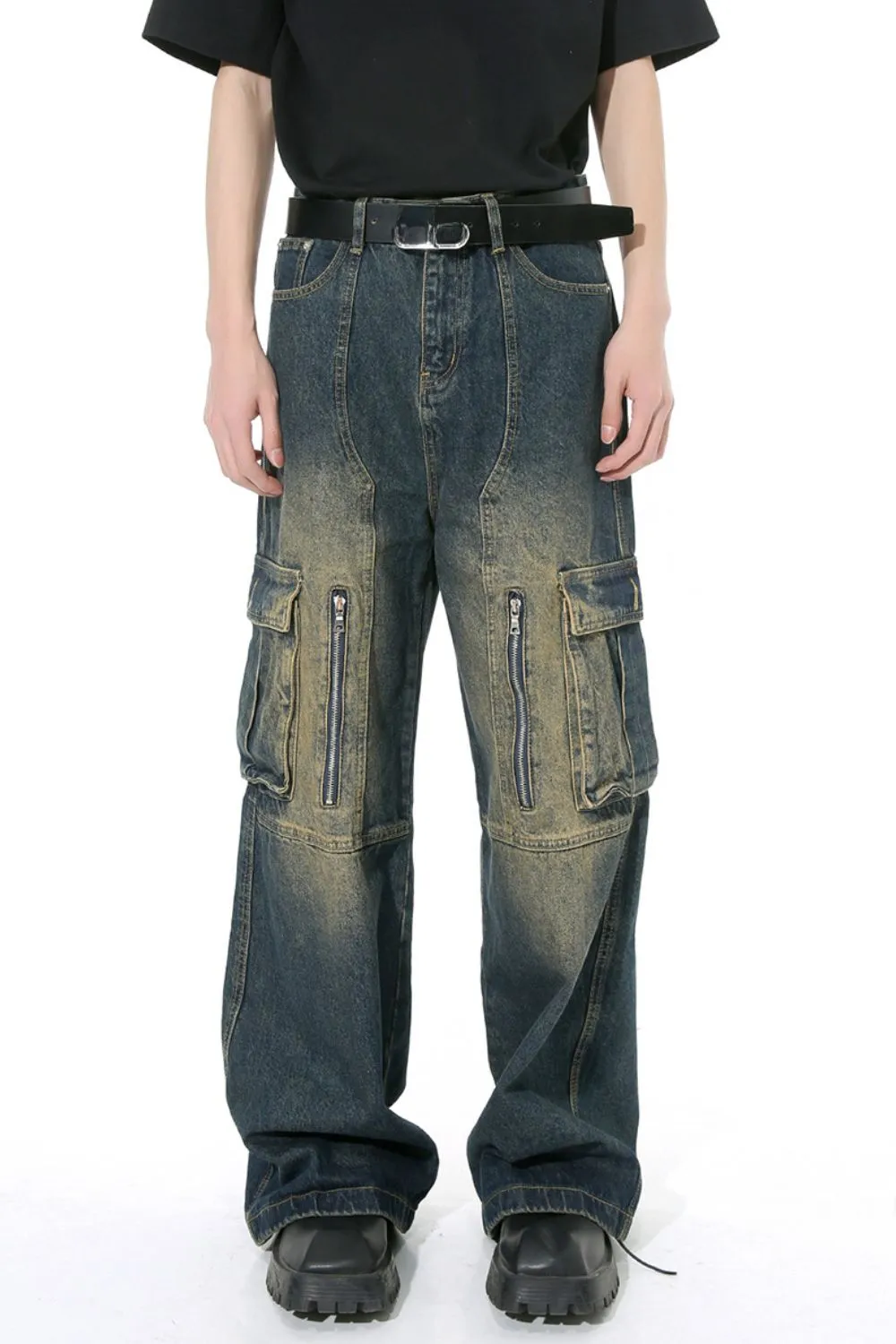 Mid Rise Jeans with Cargo Pockets, image 2