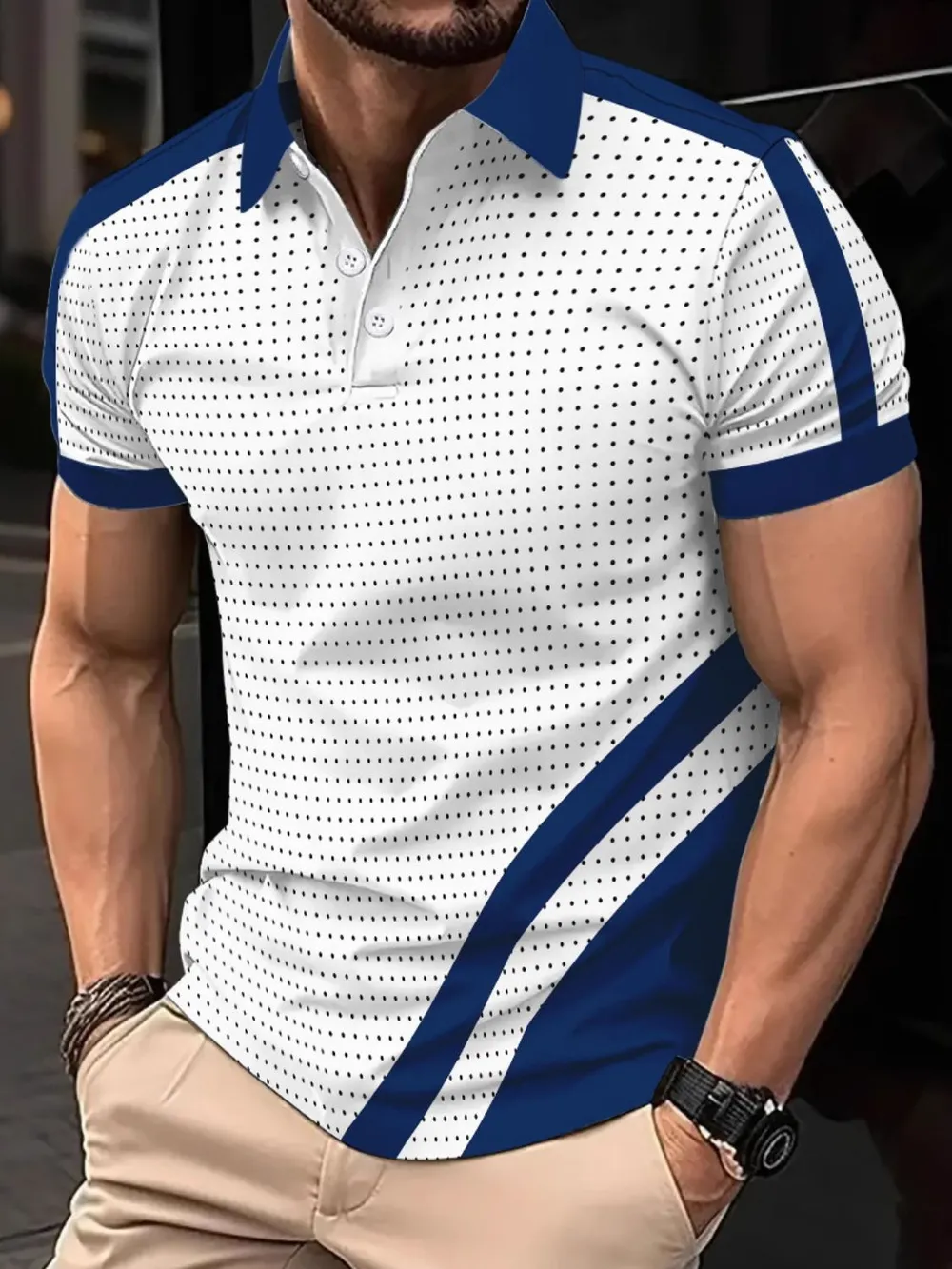 Men's Full Size Collared Neck Short Sleeve Polo Plus Size, image 2