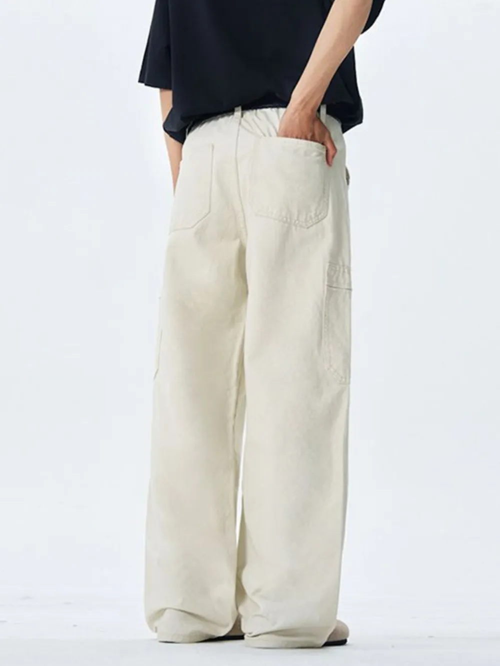 Men's Wide Leg Cargo Pants with Multi Pockets, image 10