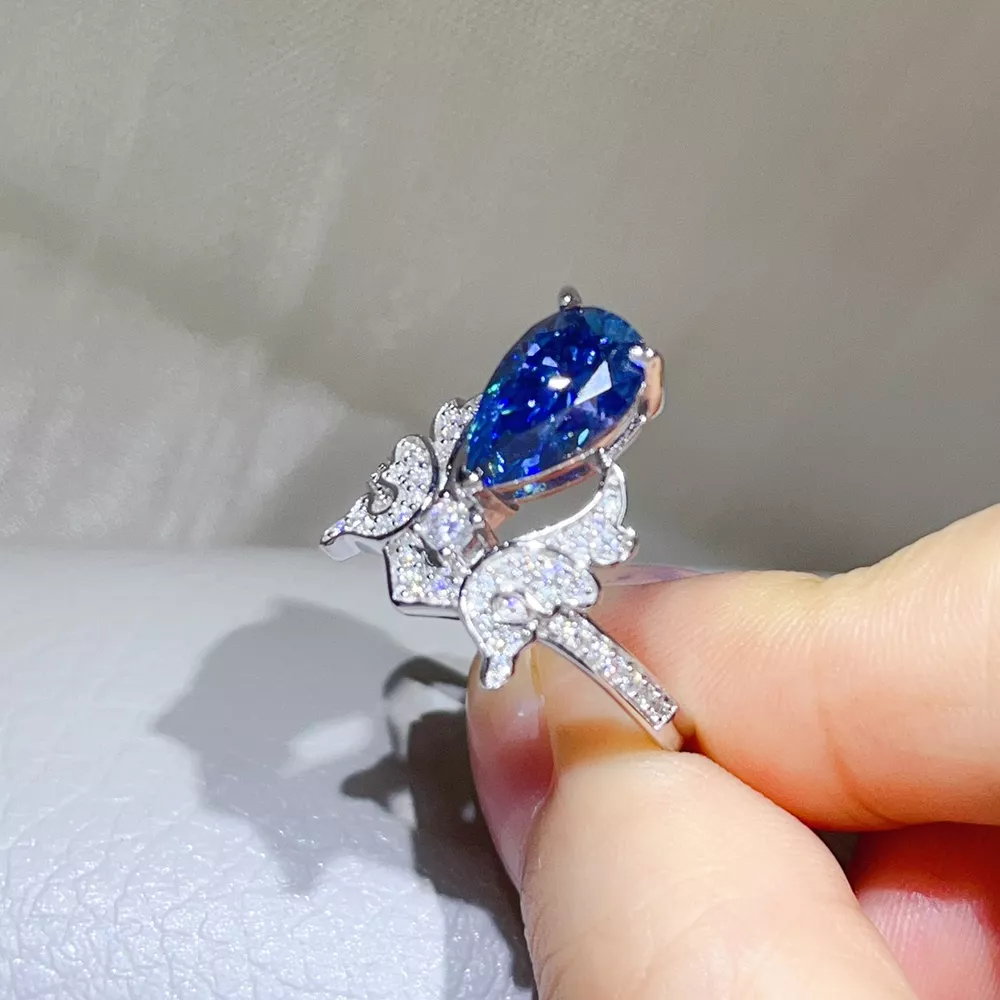 3 Carat 925 Sterling Silver Moissanite Ring, image 2