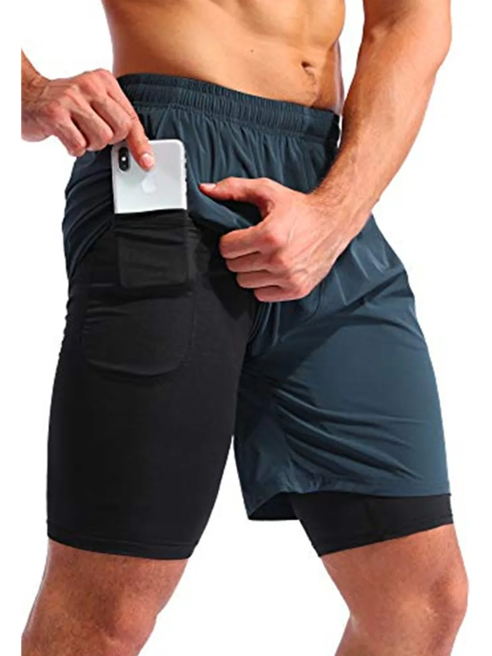 Men's Elastic Waist Active Shorts, image 2