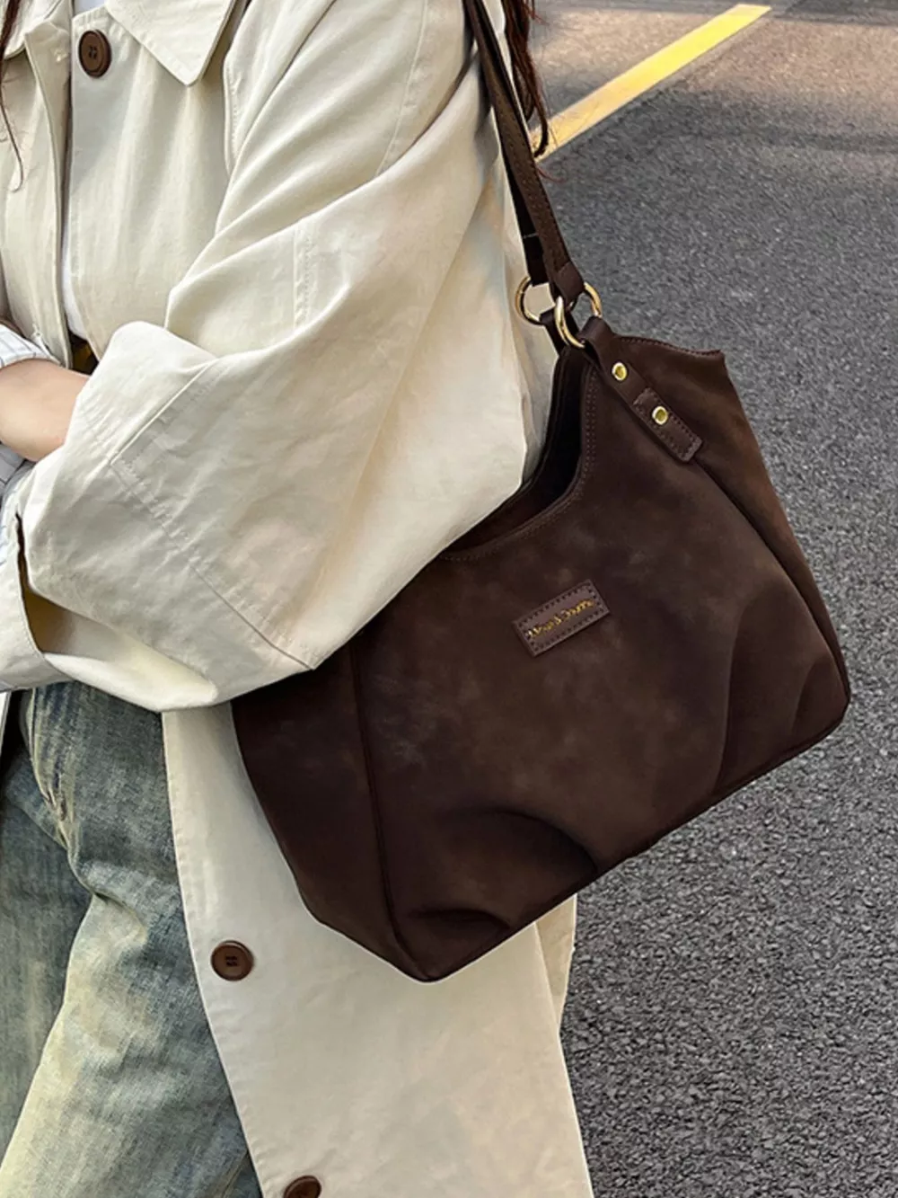 Vintage Suede Handbag, image 9