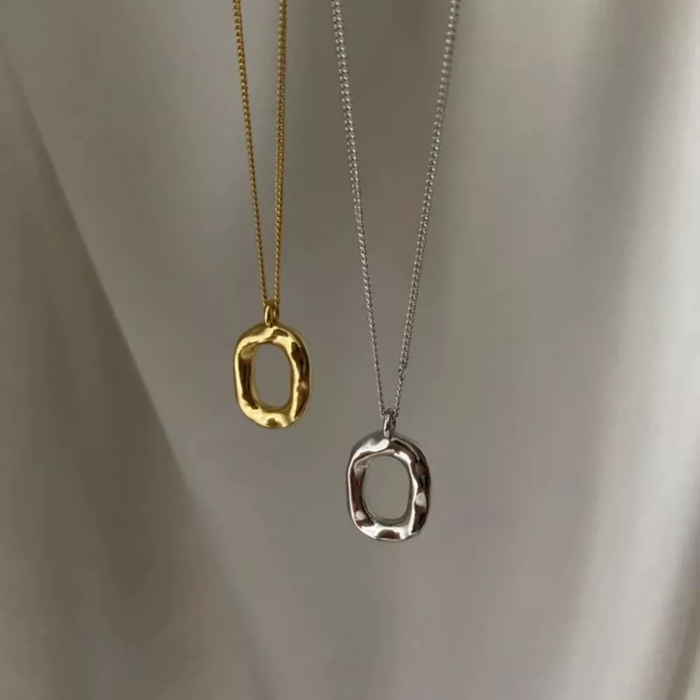 925 Sterling Silver Geometric Pendant Necklace, image 4