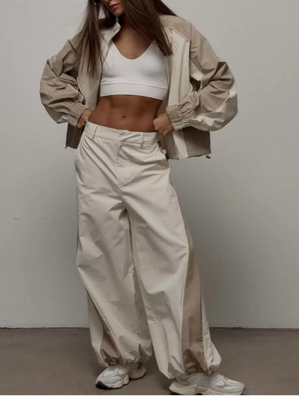 Color Block Zip Up Outerwear and Pants Set, image 4