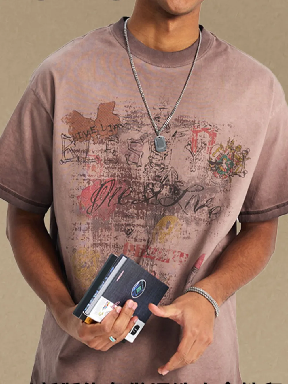 Men's Graphic Round Neck Half Sleeve T-Shirt, image 2