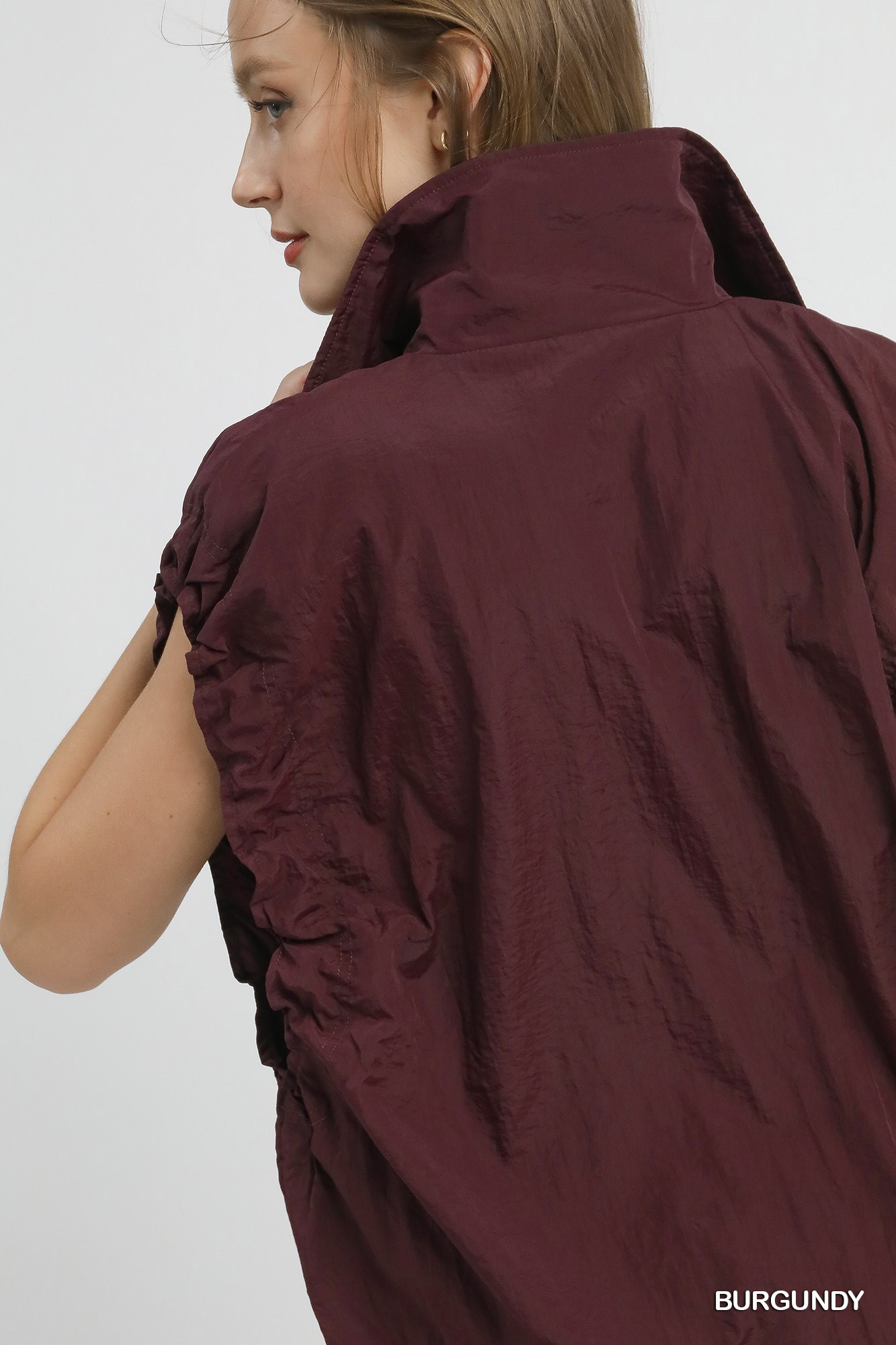 Drawstring Hem Nylon Vest with Pockets, image 6