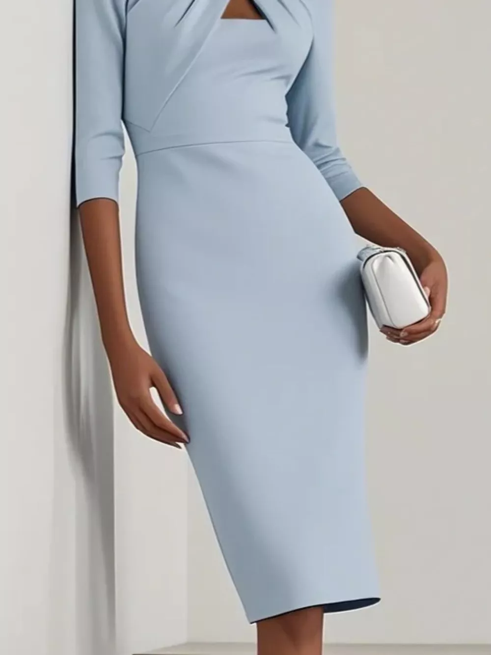 Twist-Front Cutout Midi Dress, image 4