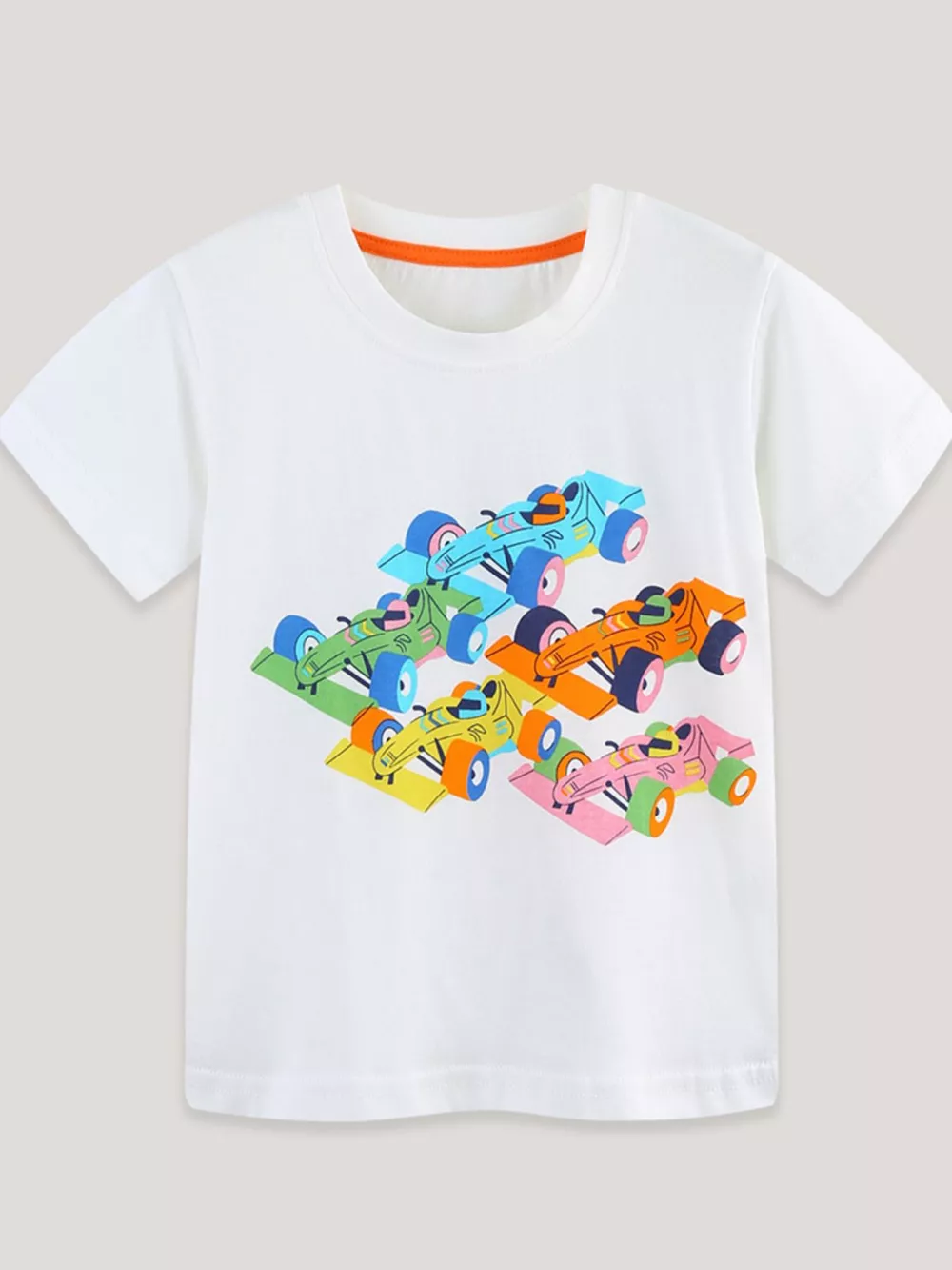 Children's Racing Car Graphic Round Neck T-Shirt, image 2
