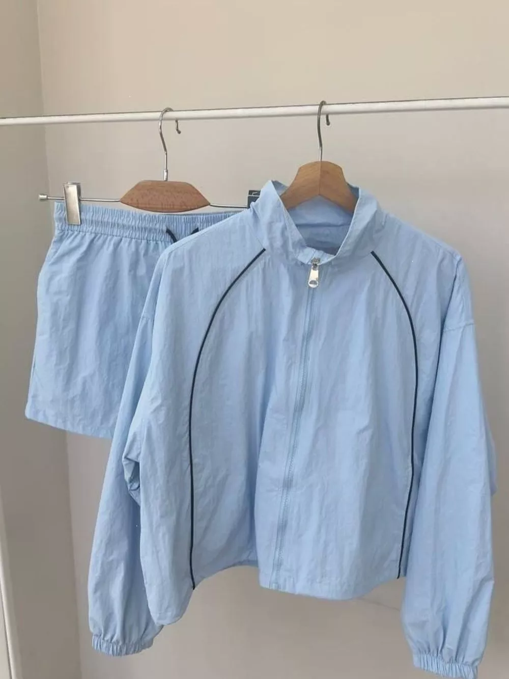 Zip Up Long Sleeve Outerwear and Shorts Set, image 12
