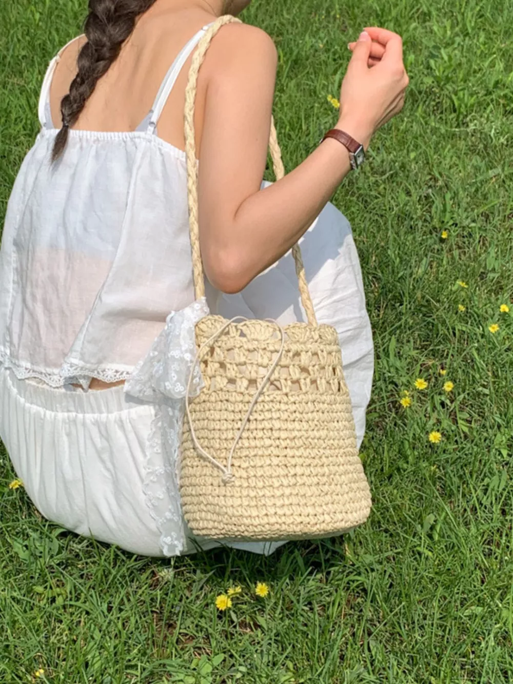 Straw Woven Shoulder Bag, image 7