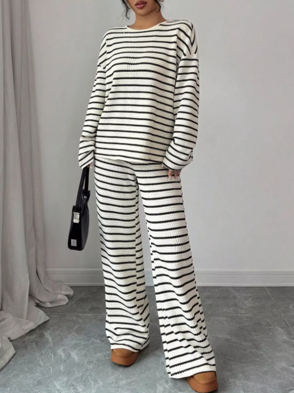 Striped Relaxed Fit Top and Pants Set, image 4