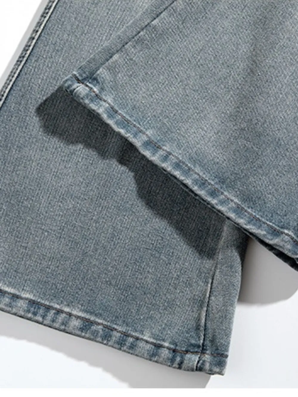 Men's Plus Size Washed Wide Leg Jeans, image 8