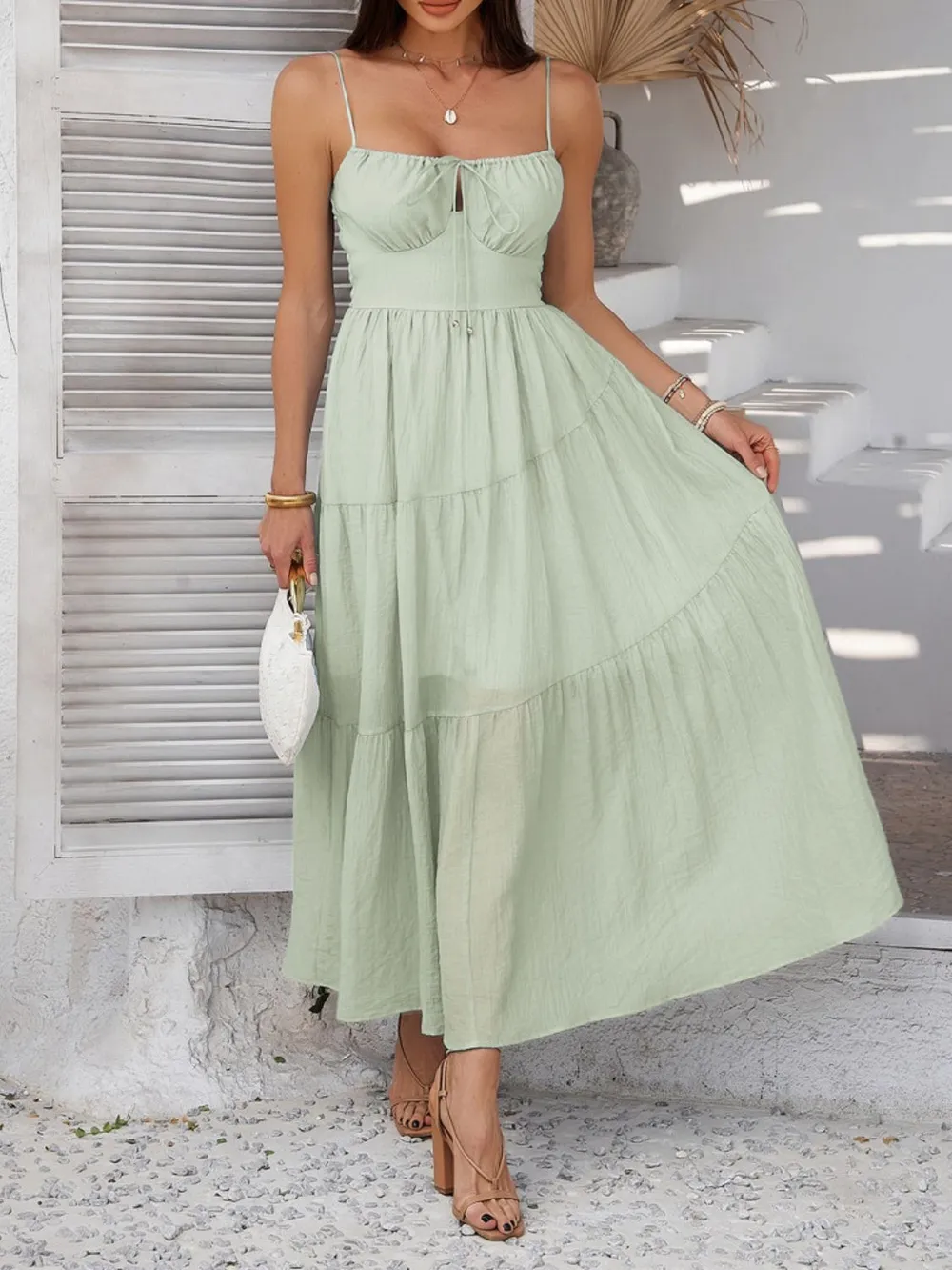 Smocked Tiered Maxi Cami Dress, image 19