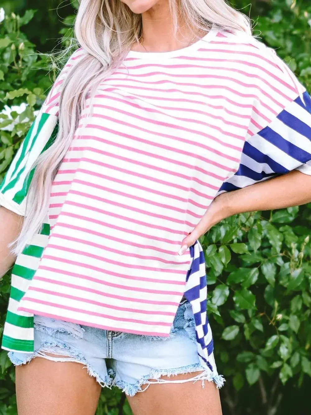 Colorful Striped Oversized T-Shirt, image 15