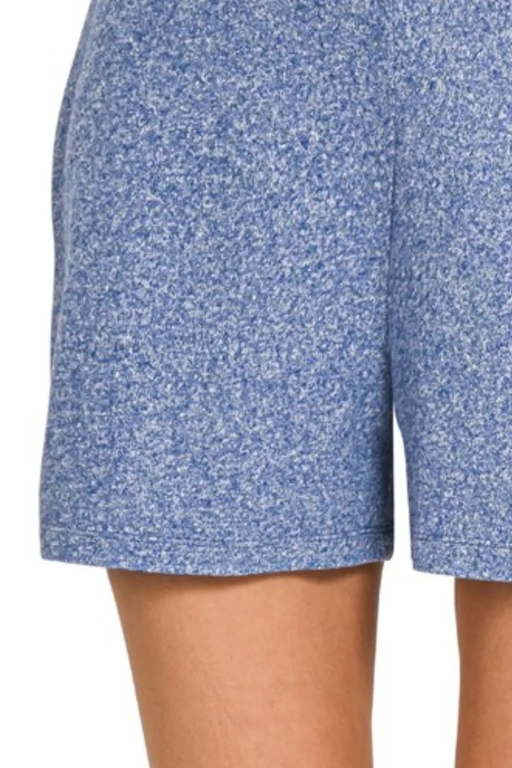 Soft Melange Hacci Elastic Waisted Shorts, image 3